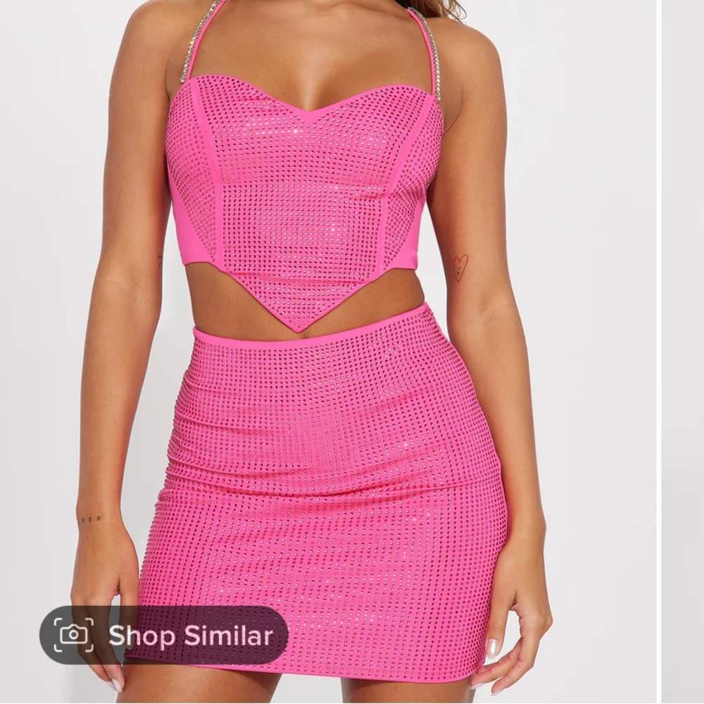 rhinestone co-ord skirt set NWT